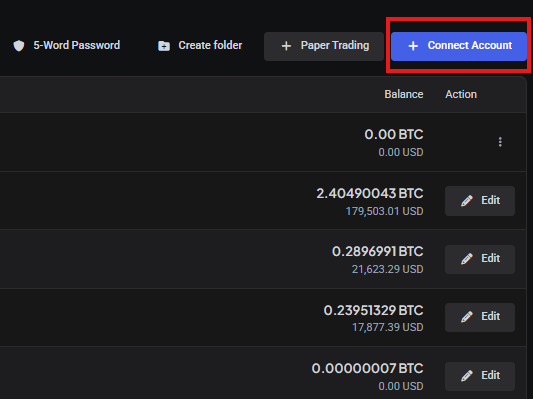 Add Account button