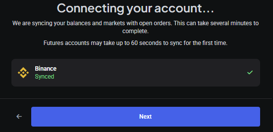 Account syncing for the first time
