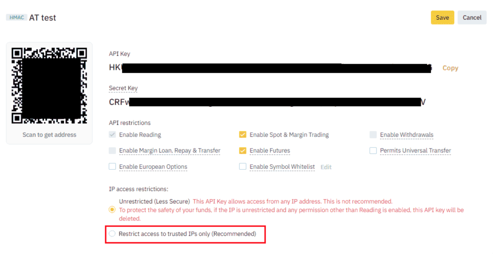 Enabling IP whitelisting
