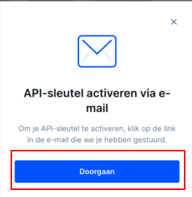 Confirming API key creation on Bitvavo