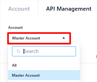 Selecting the account for the API key