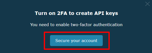 Secure your account prompt