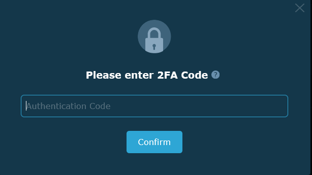 2FA confirmation prompt