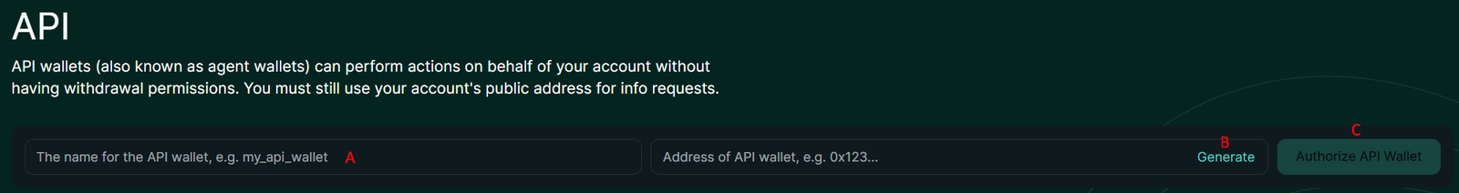 Naming and generating an API wallet on Hyperliquid
