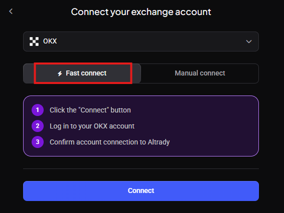 Fast Connect option selected
