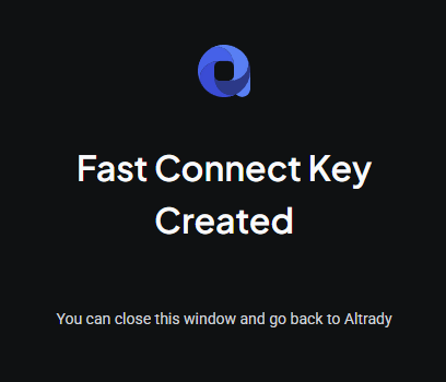 Success message on the OKX redirect page