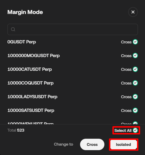 Select All ticked, then Isolated chosen