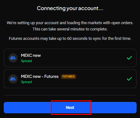 The Save button that finishes the connection